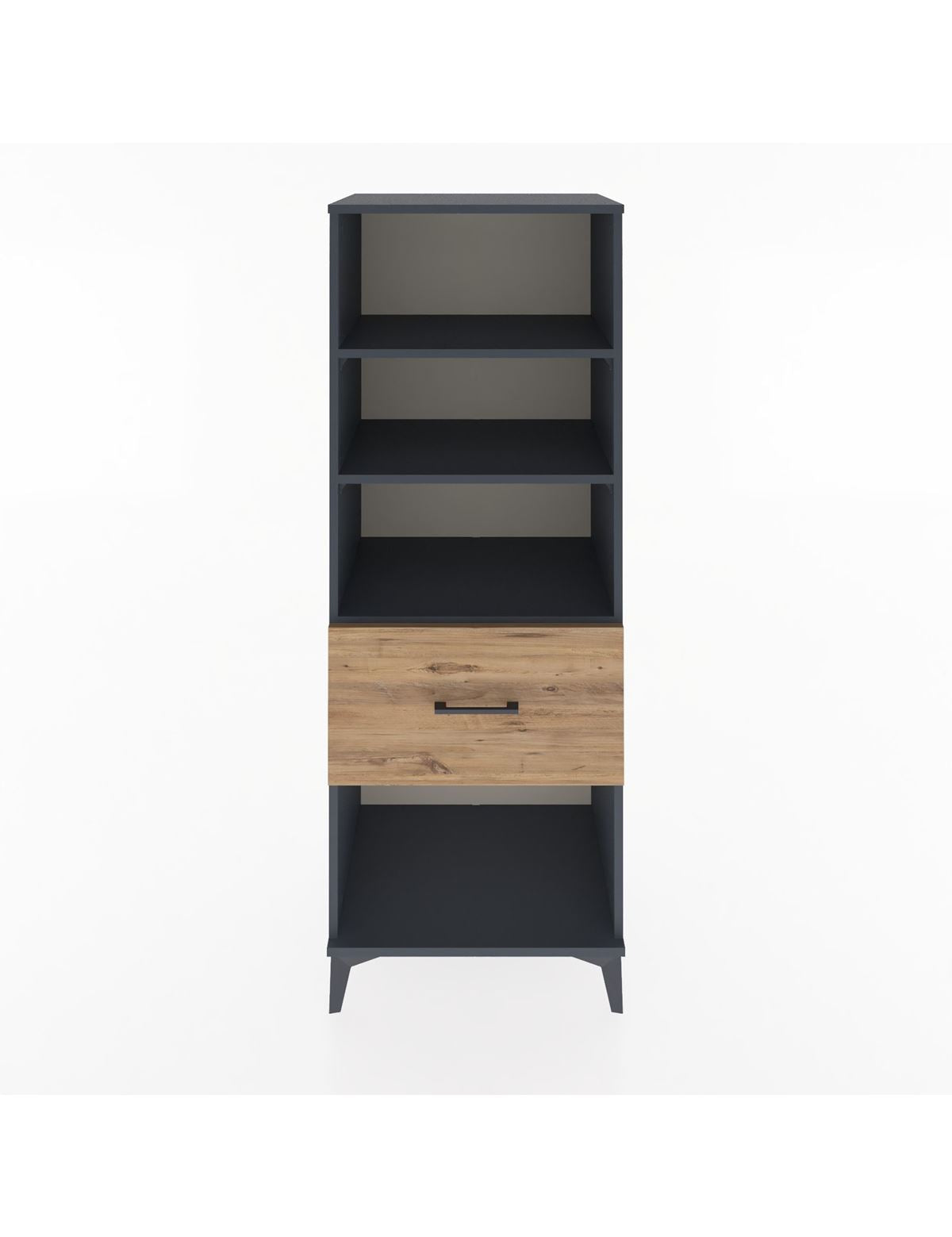 Hyperion Dolap 3 Raflı Tek Çekmeceli 60x44x163 Antrasit-Çam