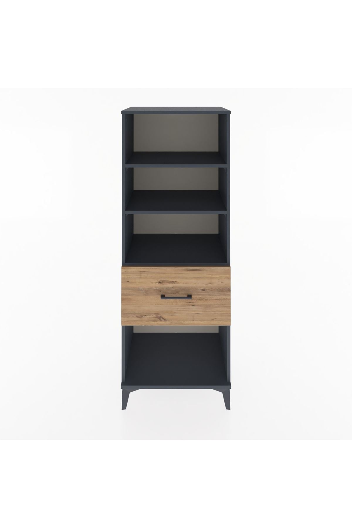 Hyperion Dolap 3 Raflı Tek Çekmeceli 60x44x163 Antrasit-Çam