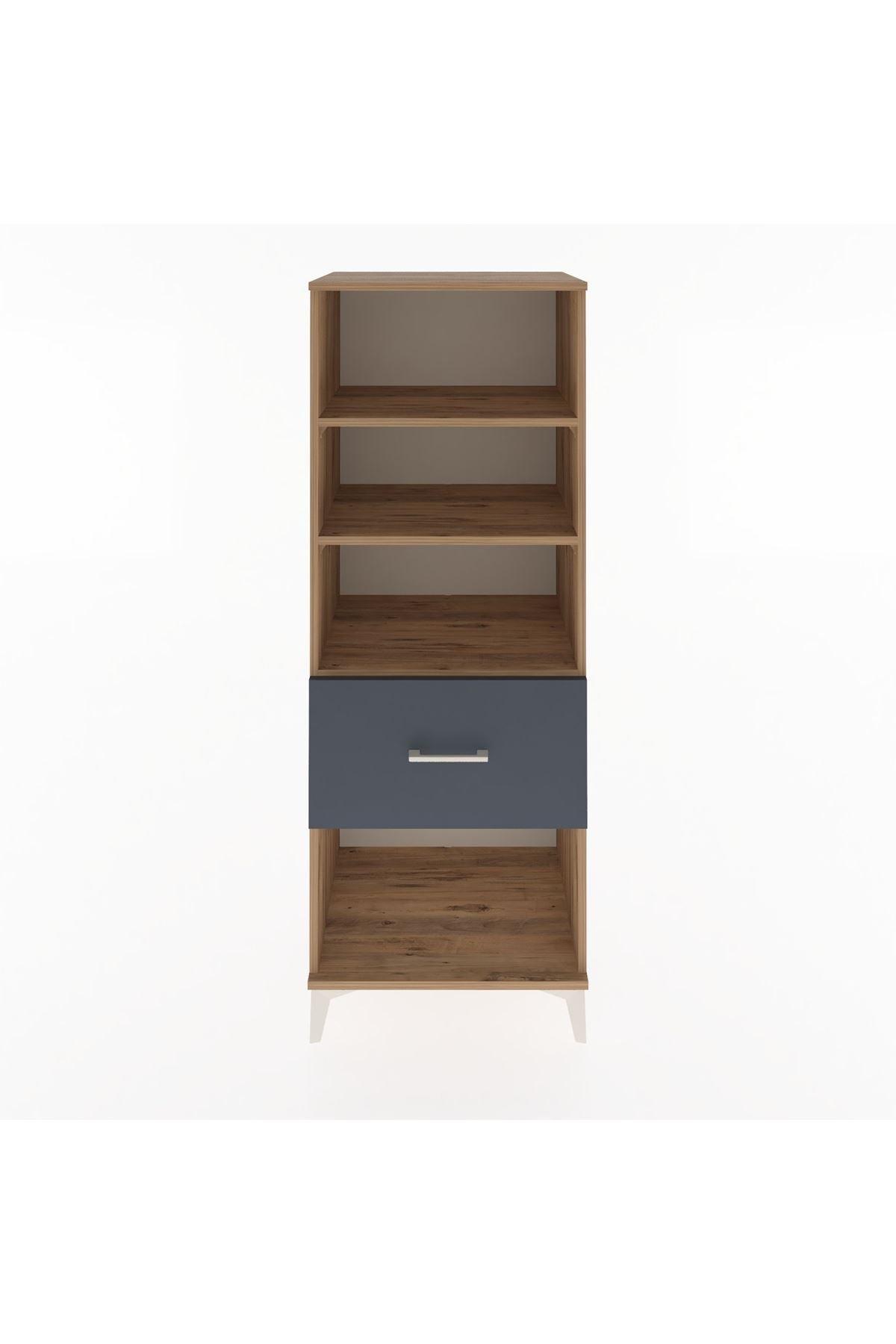 Hyperion Dolap 3 Raflı Tek Çekmeceli 60x44x163 Çam-Antrasit