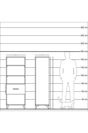 Hyperion Dolap 3 Raflı Tek Çekmeceli 60x44x163 Çam-Antrasit