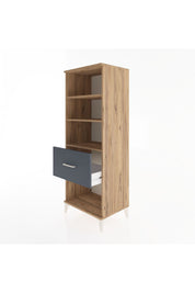 Hyperion Dolap 3 Raflı Tek Çekmeceli 60x44x163 Çam-Antrasit