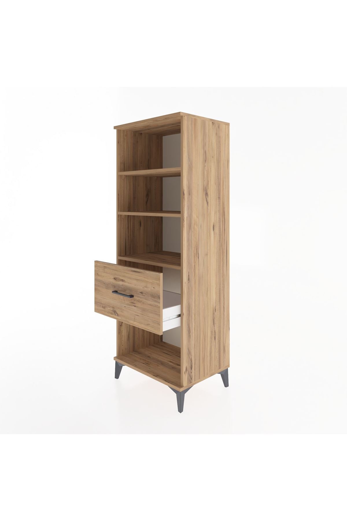 Hyperion Dolap 3 Raflı Tek Çekmeceli 60x44x163 Çam-Çam