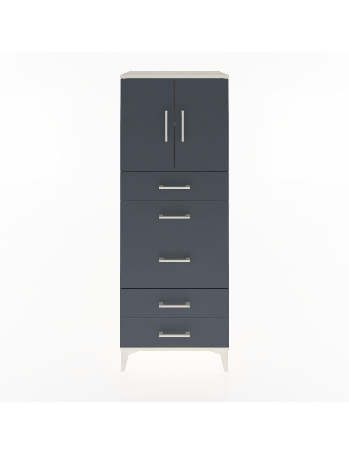 Hyperion Dolap 2 Raflı 5 Çekmeceli 2 Kapaklı 60x44x163 Aytaşı-Antrasit