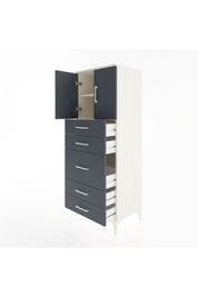 Hyperion Dolap 2 Raflı 5 Çekmeceli 2 Kapaklı 60x44x163 Aytaşı-Antrasit