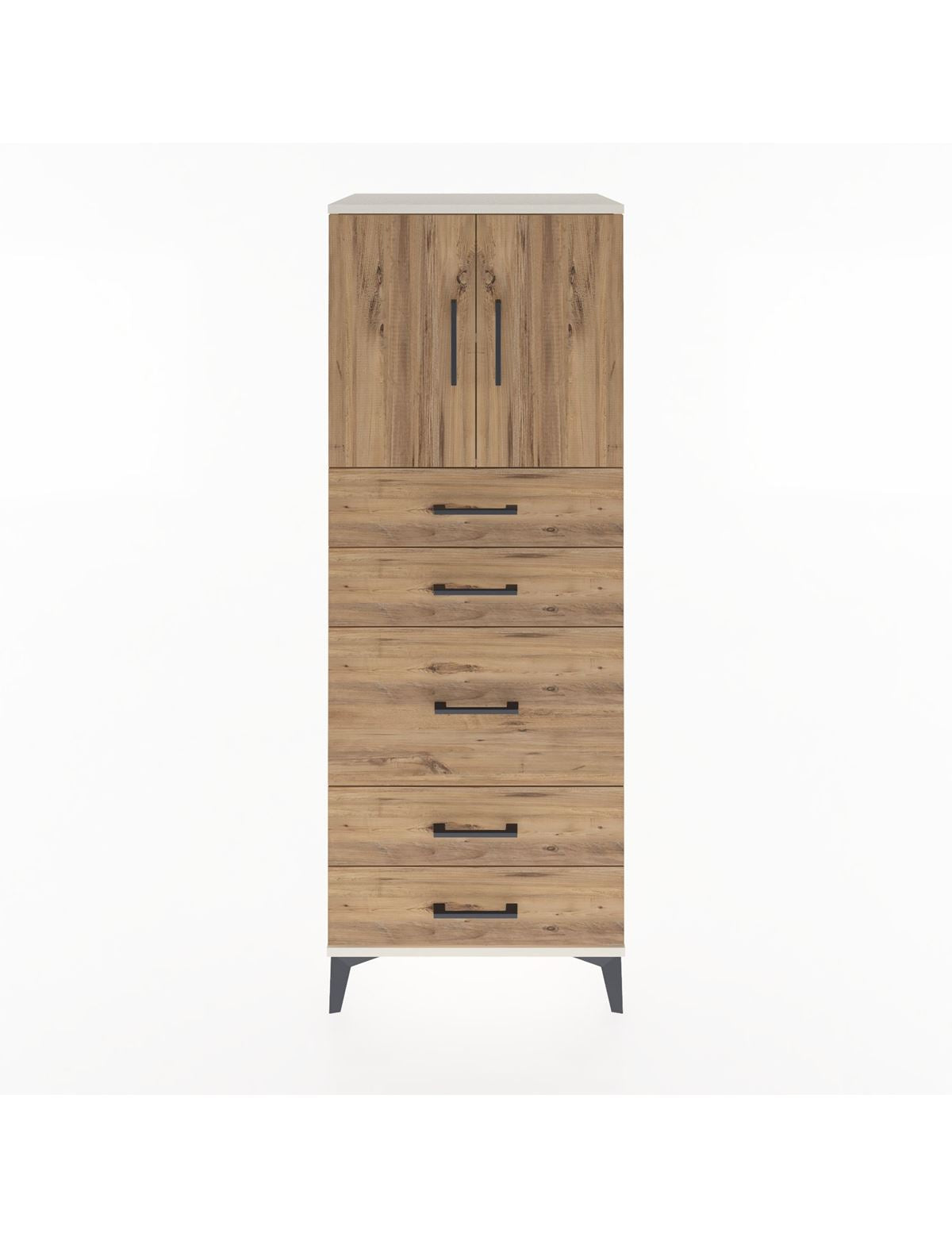 Hyperion Dolap 2 Raflı 5 Çekmeceli 2 Kapaklı 60x44x163 Aytaşı-Çam