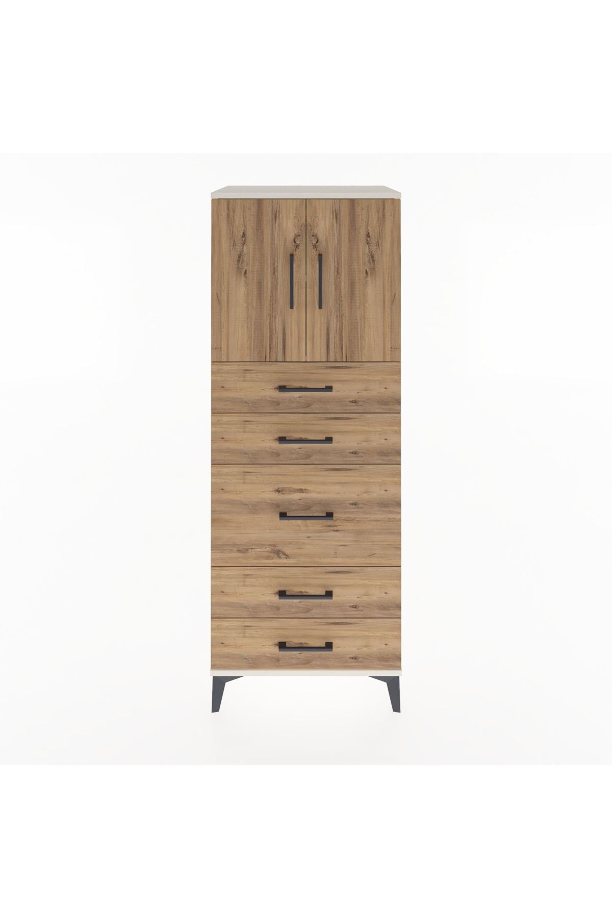 Hyperion Dolap 2 Raflı 5 Çekmeceli 2 Kapaklı 60x44x163 Aytaşı-Çam