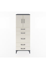 Hyperion Dolap 2 Raflı 5 Çekmeceli 2 Kapaklı 60x44x163 Antrasit-Aytaşı