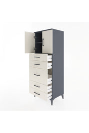 Hyperion Dolap 2 Raflı 5 Çekmeceli 2 Kapaklı 60x44x163 Antrasit-Aytaşı