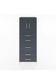 Hyperion Dolap 2 Raflı 5 Çekmeceli 2 Kapaklı 60x44x163 Antrasit-Antrasit