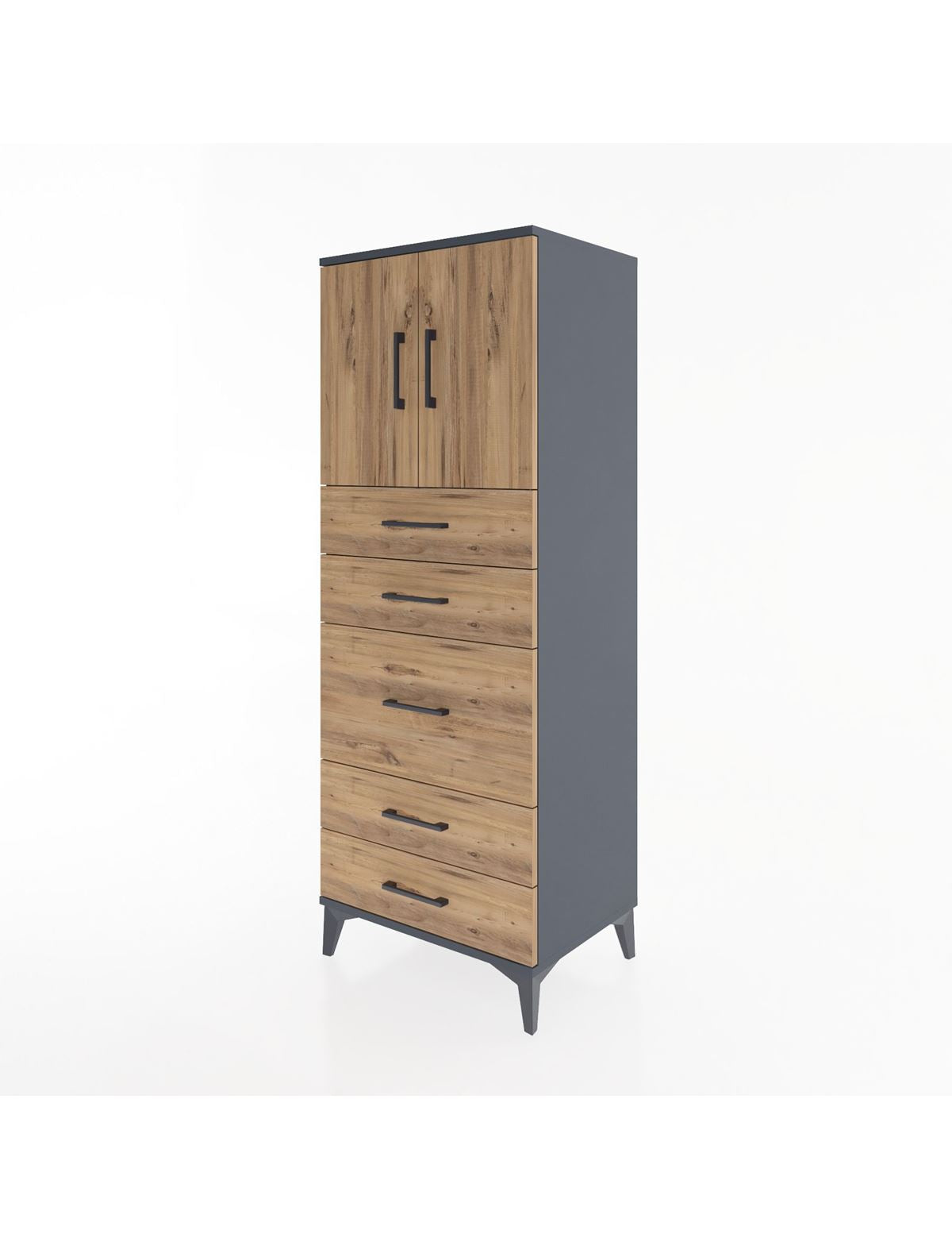 Hyperion Dolap 2 Raflı 5 Çekmeceli 2 Kapaklı 60x44x163 - S53M023V6B