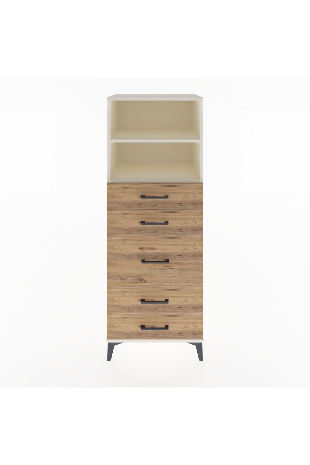 Hyperion Dolap 2 Raflı 5 Çekmeceli 60x44x163 Aytaşı-Çam