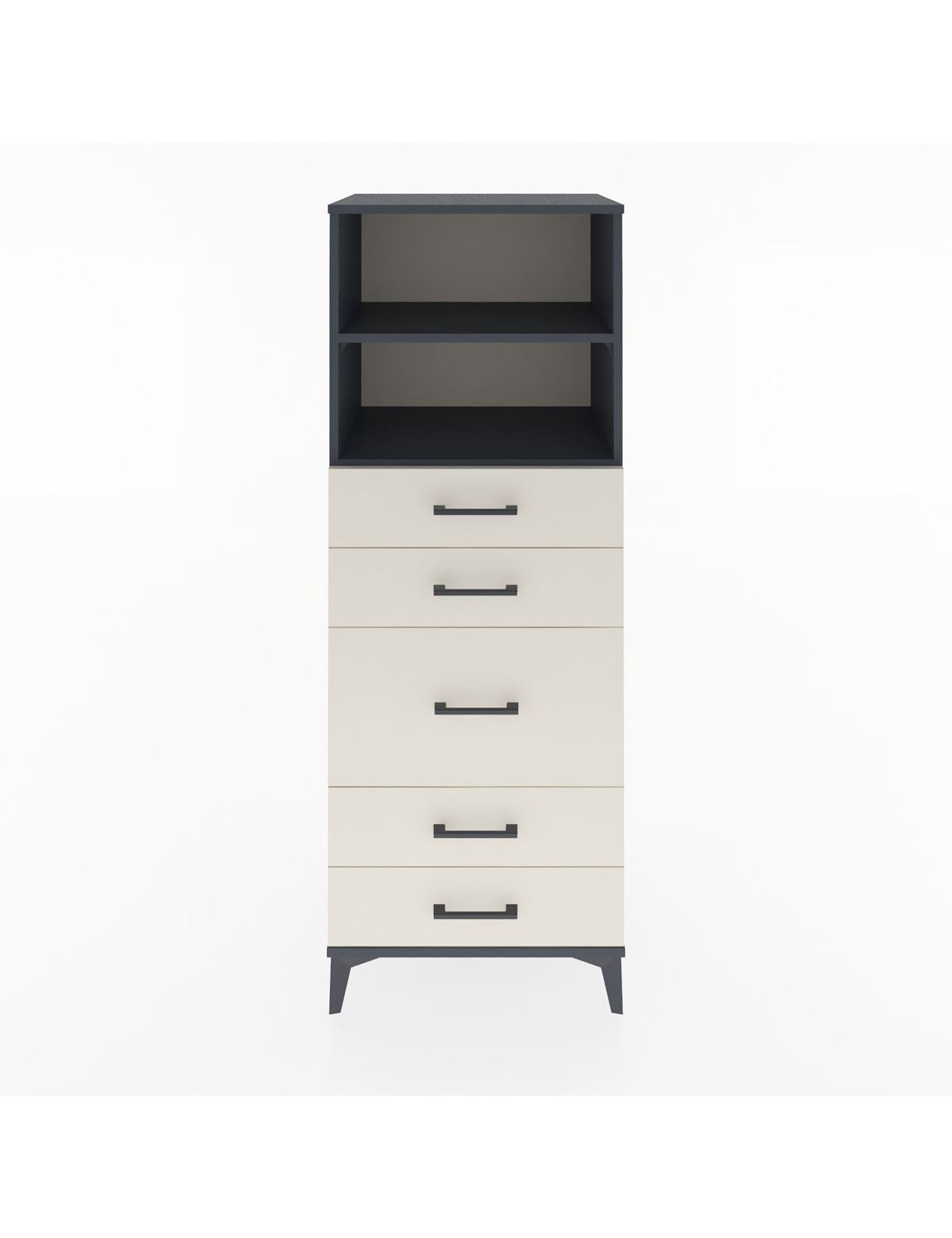 Hyperion Dolap 2 Raflı 5 Çekmeceli 60x44x163 Antrasit-Aytaşı