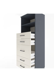 Hyperion Dolap 2 Raflı 5 Çekmeceli 60x44x163 Antrasit-Aytaşı