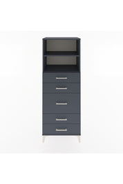 Hyperion Dolap 2 Raflı 5 Çekmeceli 60x44x163 Antrasit-Antrasit