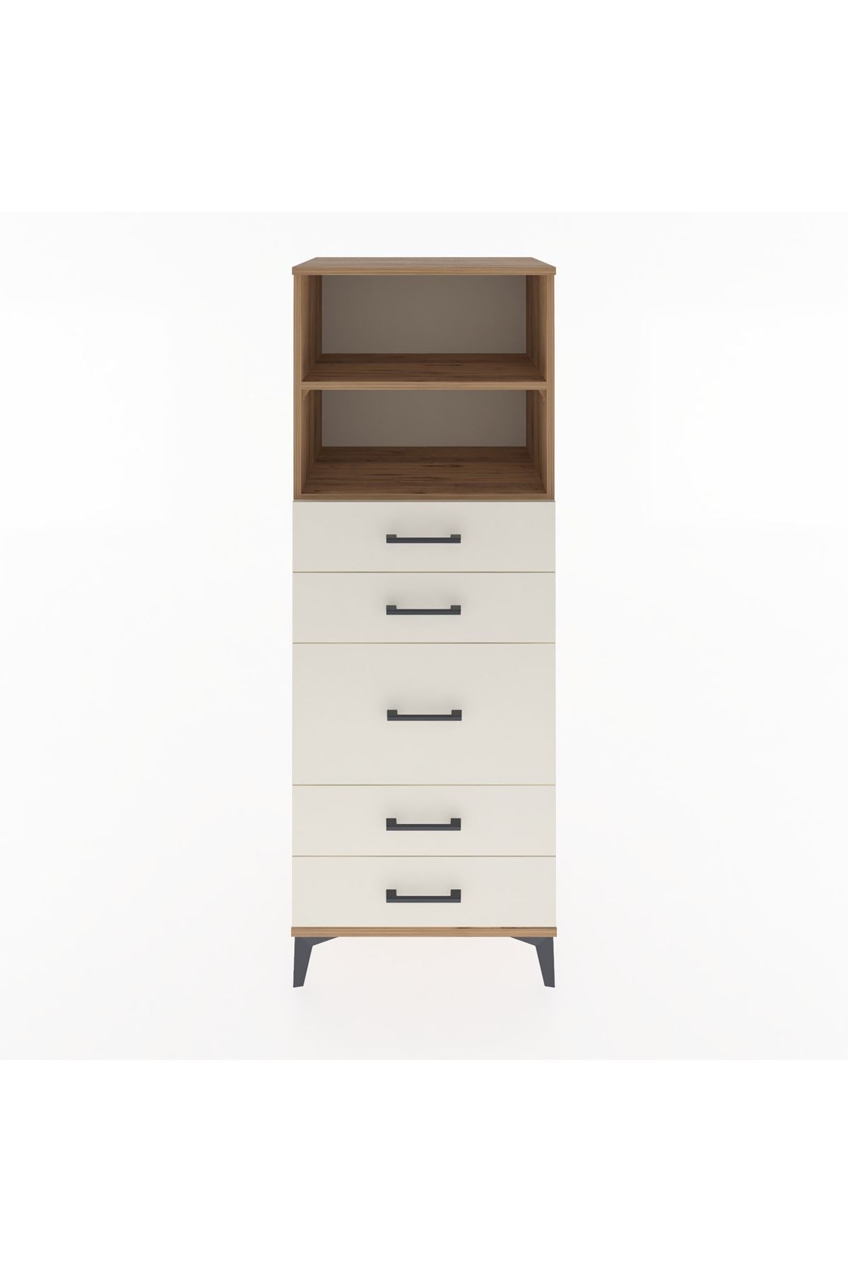 Hyperion Dolap 2 Raflı 5 Çekmeceli 60x44x163 Çam-Aytaşı