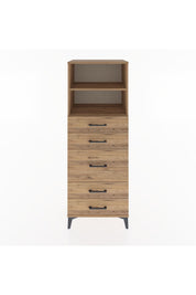 Hyperion Dolap 2 Raflı 5 Çekmeceli 60x44x163 Çam-Çam