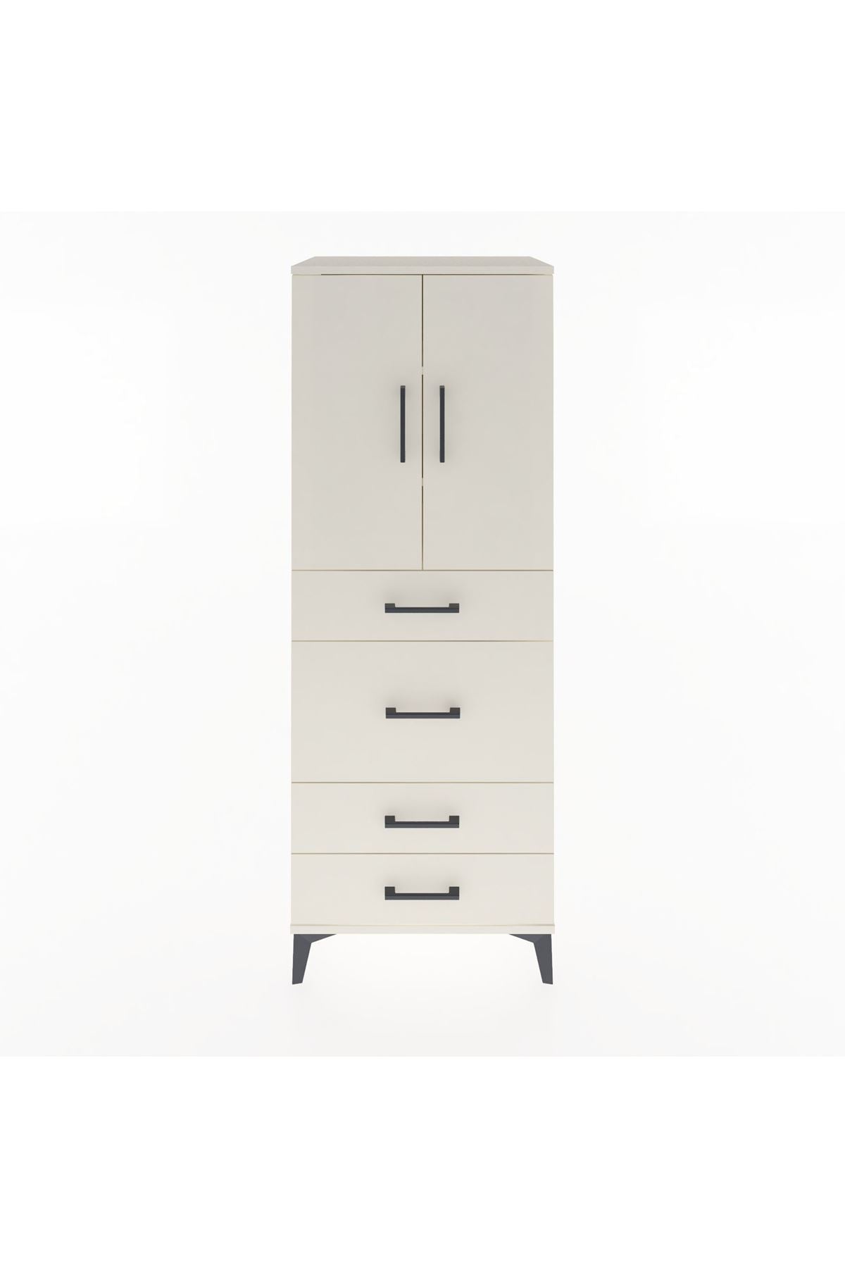 Hyperion Dolap 3 Raflı 4 Çekmeceli 2 Kapaklı 60x44x163 Aytaşı-Aytaşı