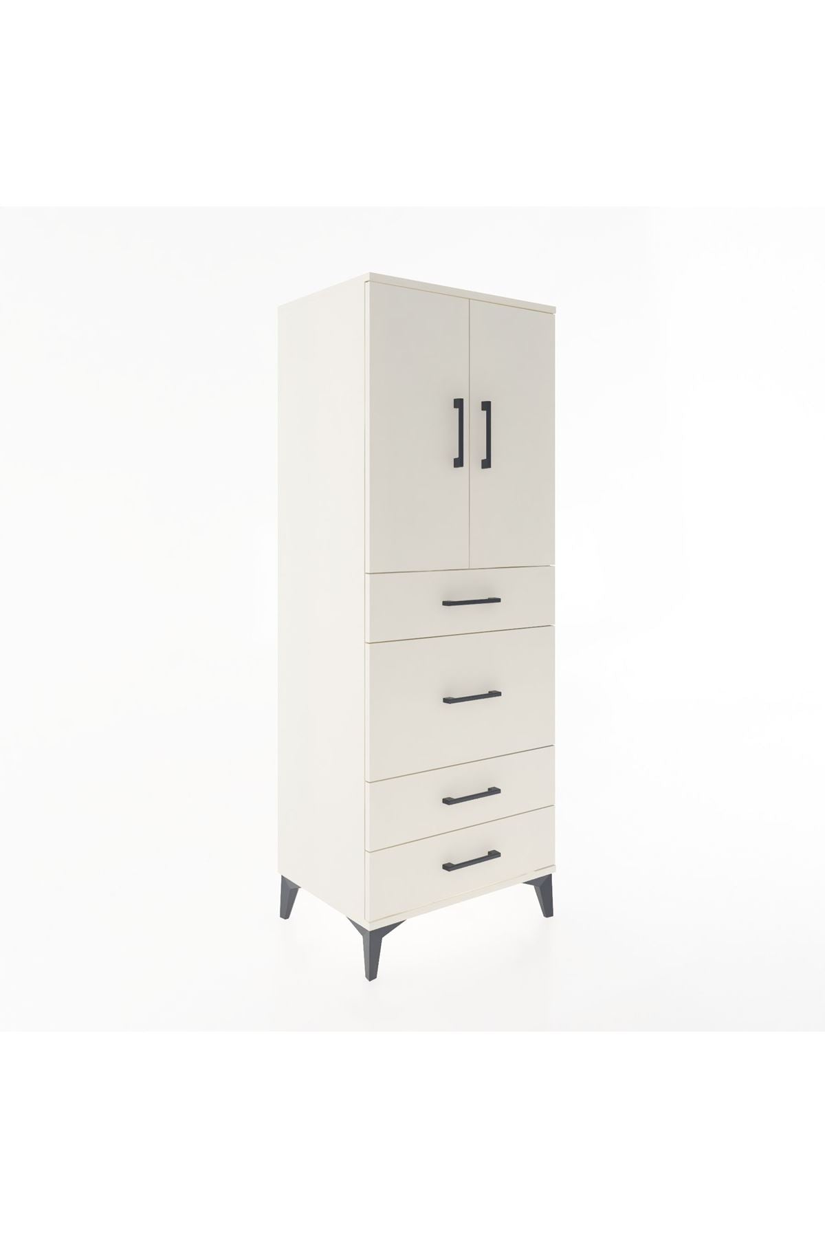 Hyperion Dolap 3 Raflı 4 Çekmeceli 2 Kapaklı 60x44x163 - S53M025V1B