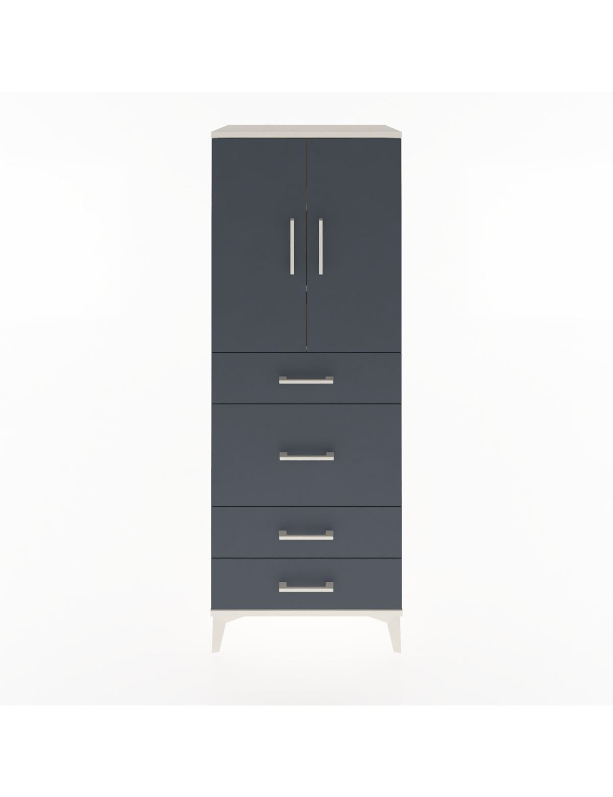 Hyperion Dolap 3 Raflı 4 Çekmeceli 2 Kapaklı 60x44x163 Aytaşı-Antrasit