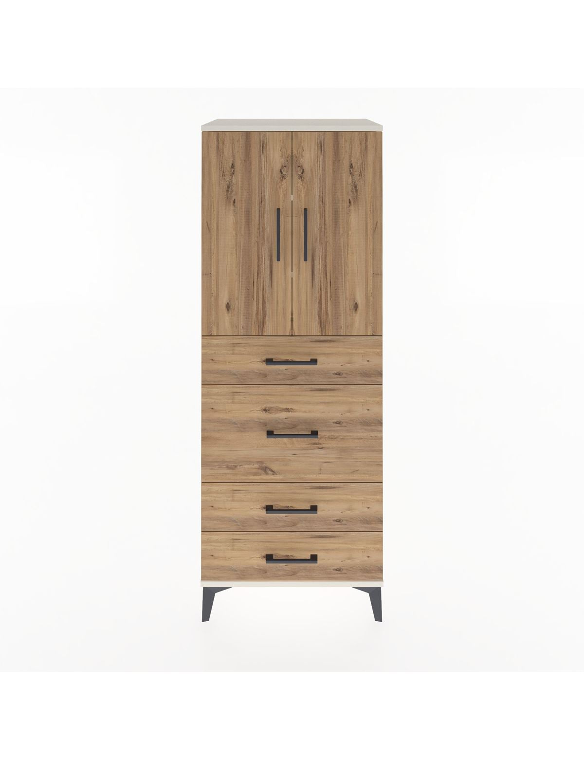 Hyperion Dolap 3 Raflı 4 Çekmeceli 2 Kapaklı 60x44x163 Aytaşı-Çam