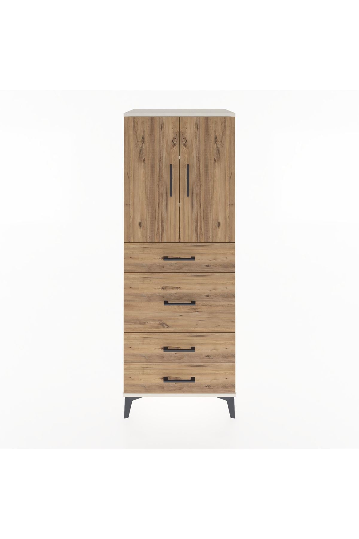 Hyperion Dolap 3 Raflı 4 Çekmeceli 2 Kapaklı 60x44x163 Aytaşı-Çam