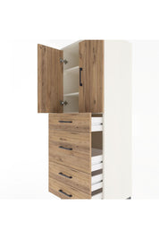 Hyperion Dolap 3 Raflı 4 Çekmeceli 2 Kapaklı 60x44x163 - S53M025V3B