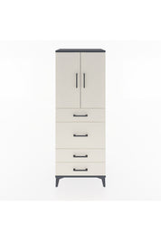 Hyperion Dolap 3 Raflı 4 Çekmeceli 2 Kapaklı 60x44x163 Antrasit-Aytaşı