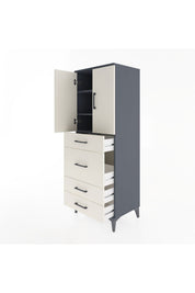 Hyperion Dolap 3 Raflı 4 Çekmeceli 2 Kapaklı 60x44x163 - S53M025V4B