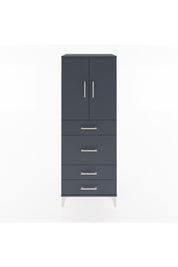 Hyperion Dolap 3 Raflı 4 Çekmeceli 2 Kapaklı 60x44x163 Antrasit-Antrasit