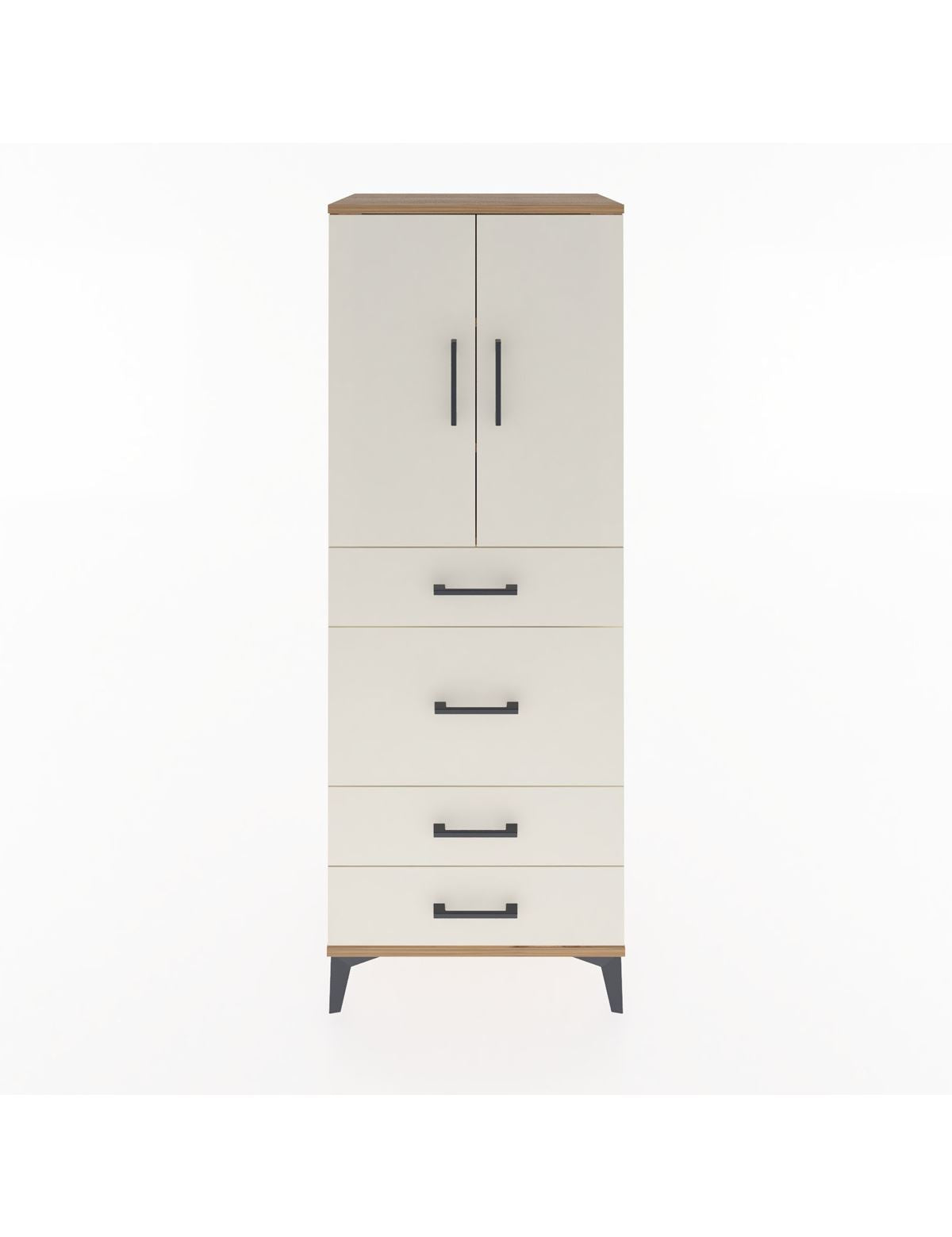 Hyperion Dolap 3 Raflı 4 Çekmeceli 2 Kapaklı 60x44x163 Çam-Aytaşı