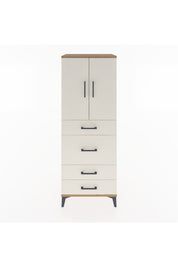 Hyperion Dolap 3 Raflı 4 Çekmeceli 2 Kapaklı 60x44x163 Çam-Aytaşı