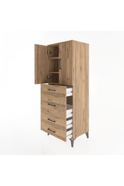 Hyperion Dolap 3 Raflı 4 Çekmeceli 2 Kapaklı 60x44x163 - S53M025V9B