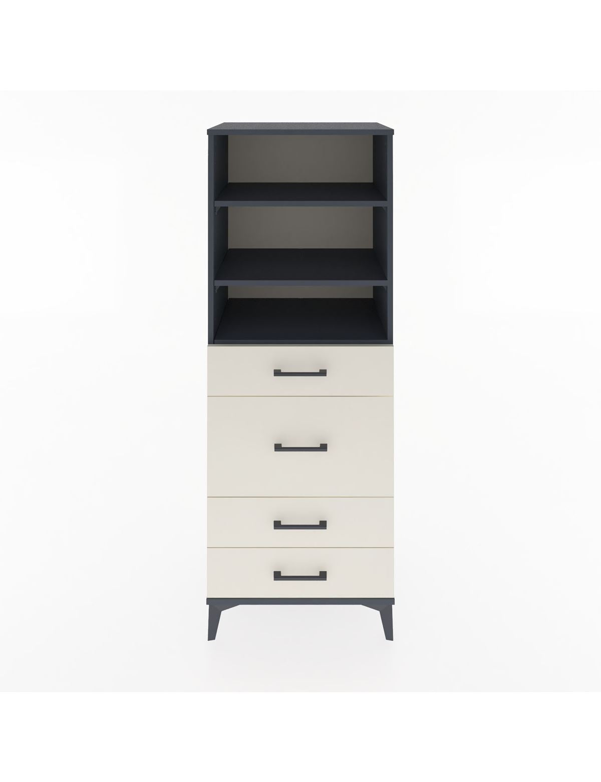 Hyperion Dolap 3 Raflı 4 Çekmeceli 60x44x163 Antrasit-Aytaşı