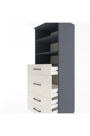 Hyperion Dolap 3 Raflı 4 Çekmeceli 60x44x163 Antrasit-Aytaşı