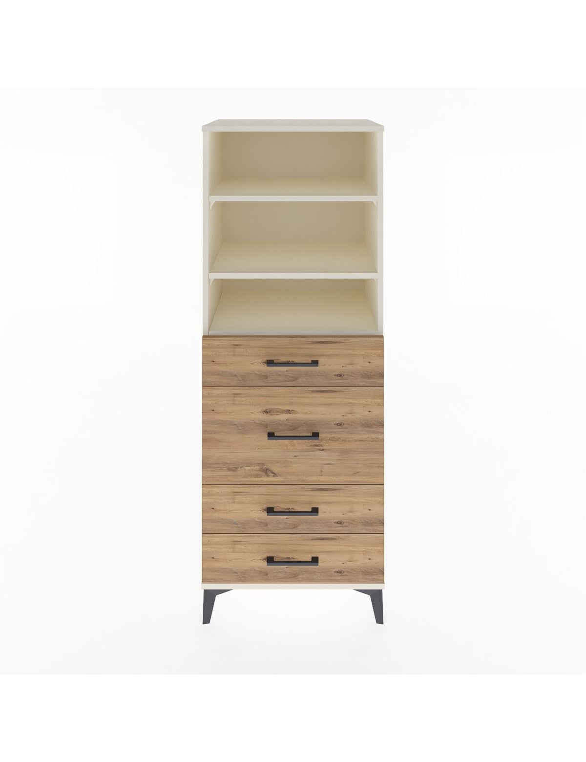 Hyperion Dolap 3 Raflı 4 Çekmeceli 60x44x163 Aytaşı-Çam