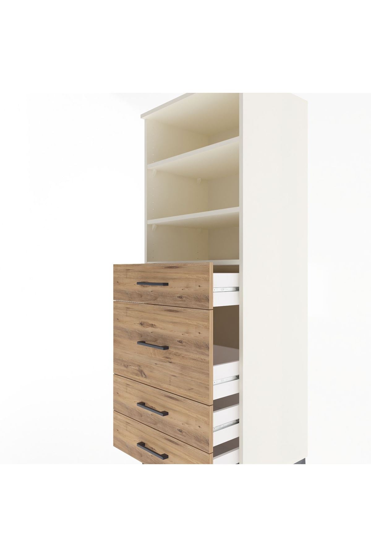 Hyperion Dolap 3 Raflı 4 Çekmeceli 60x44x163 Aytaşı-Çam