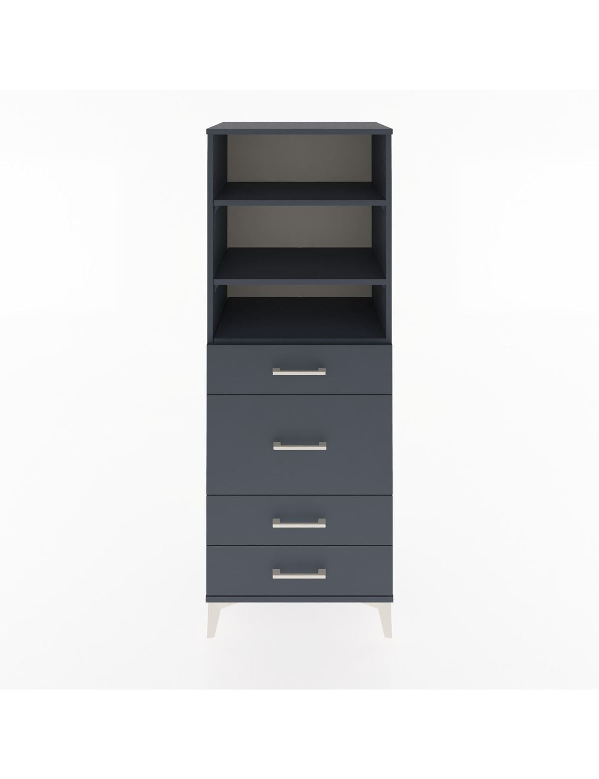 Hyperion Dolap 3 Raflı 4 Çekmeceli 60x44x163 Antrasit-Antrasit