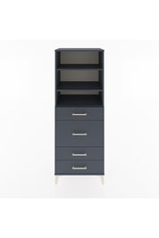 Hyperion Dolap 3 Raflı 4 Çekmeceli 60x44x163 Antrasit-Antrasit