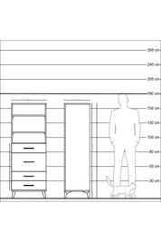 Hyperion Dolap 3 Raflı 4 Çekmeceli 60x44x163 Antrasit-Antrasit