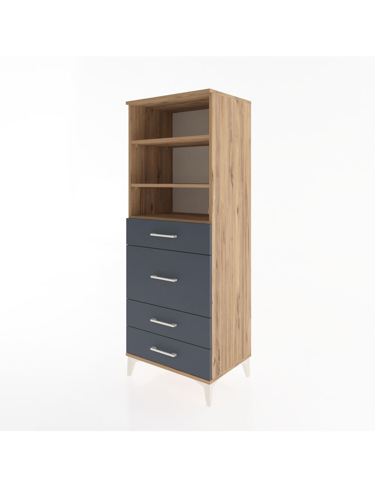 Hyperion Dolap 3 Raflı 4 Çekmeceli 60x44x163 - S53M026V8B