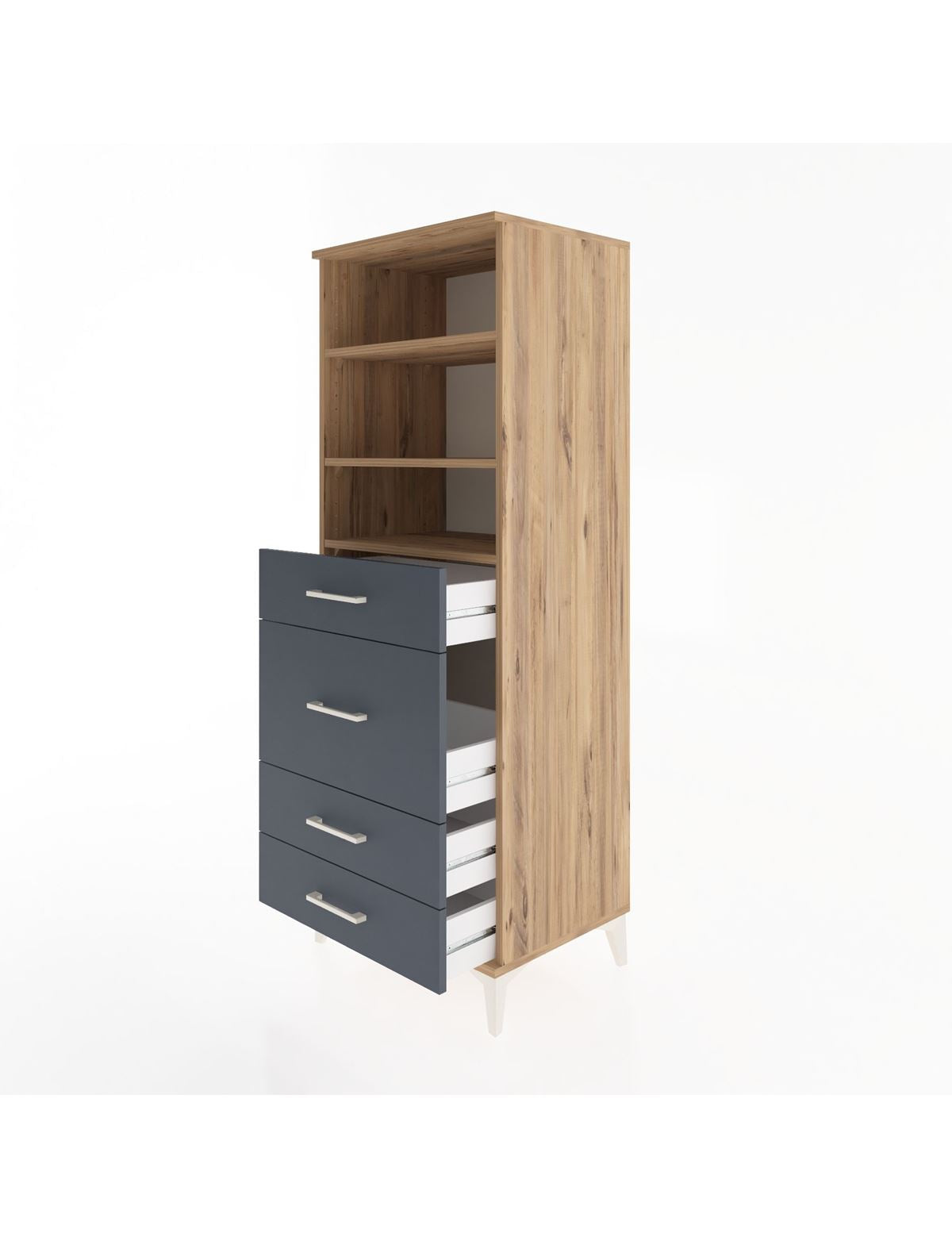 Hyperion Dolap 3 Raflı 4 Çekmeceli 60x44x163 - S53M026V8B