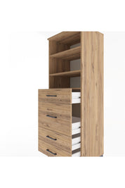 Hyperion Dolap 3 Raflı 4 Çekmeceli 60x44x163 Çam-Çam