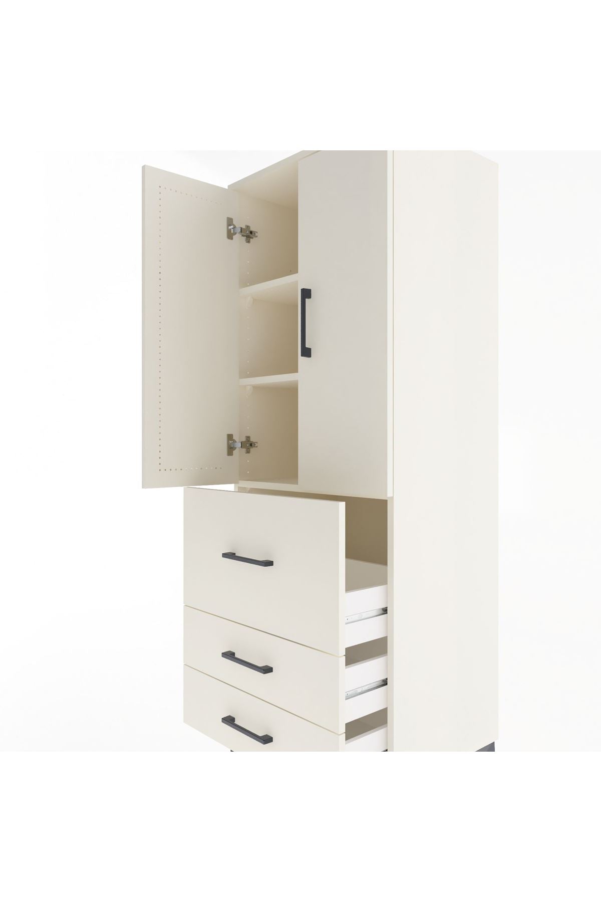 Hyperion Dolap 3 Raflı 3 Çekmeceli 2 Kapaklı 60x44x163 Aytaşı-Aytaşı