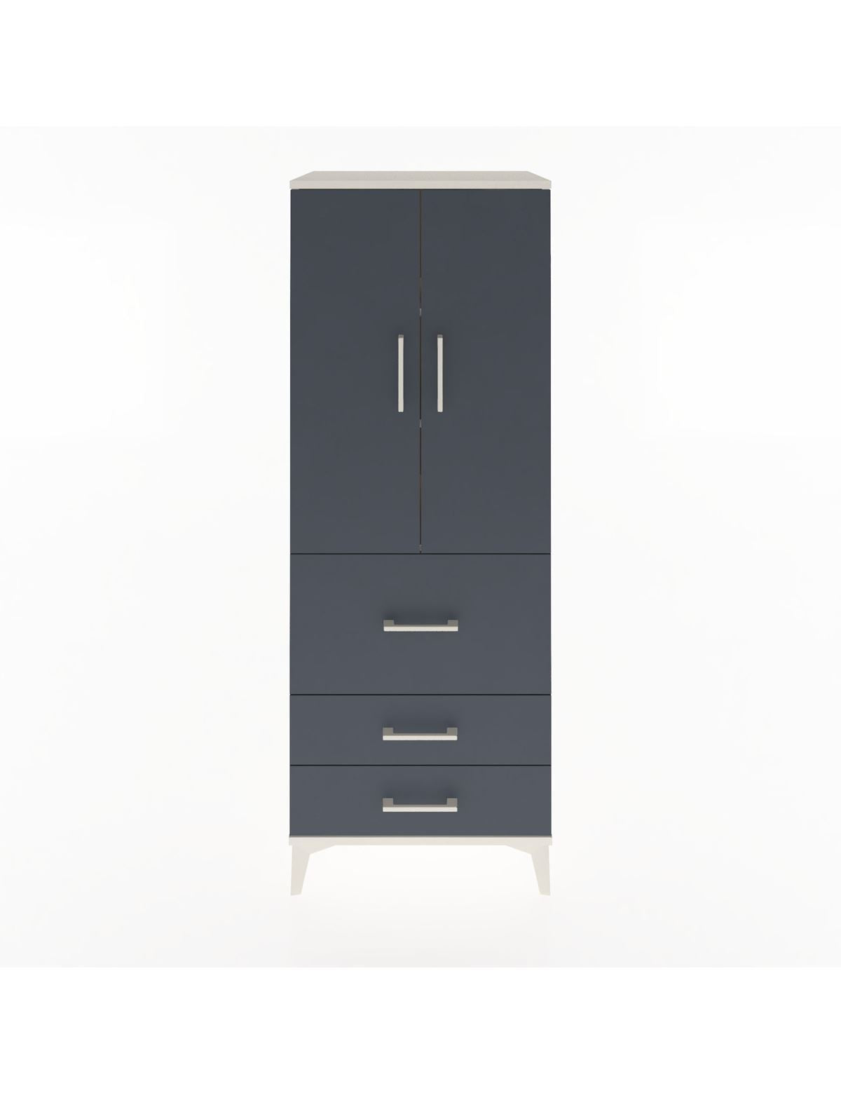 Hyperion Dolap 3 Raflı 3 Çekmeceli 2 Kapaklı 60x44x163 Aytaşı-Antrasit