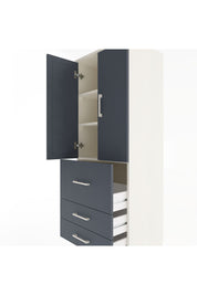 Hyperion Dolap 3 Raflı 3 Çekmeceli 2 Kapaklı 60x44x163 Aytaşı-Antrasit