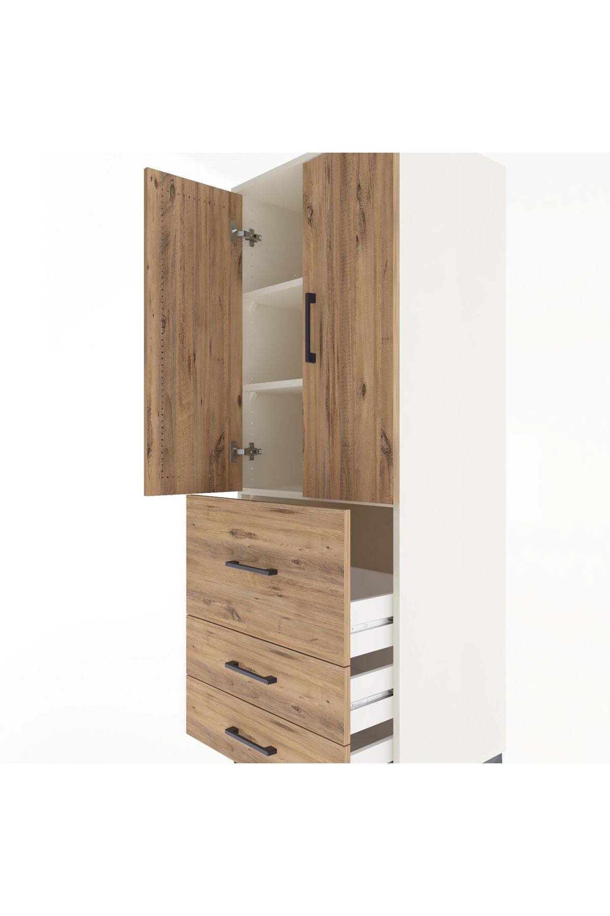 Hyperion Dolap 3 Raflı 3 Çekmeceli 2 Kapaklı 60x44x163 Aytaşı-Çam