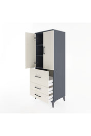 Hyperion Dolap 3 Raflı 3 Çekmeceli 2 Kapaklı 60x44x163 Antrasit-Aytaşı