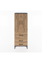 Hyperion Dolap 3 Raflı 3 Çekmeceli 2 Kapaklı 60x44x163 Antrasit-Çam