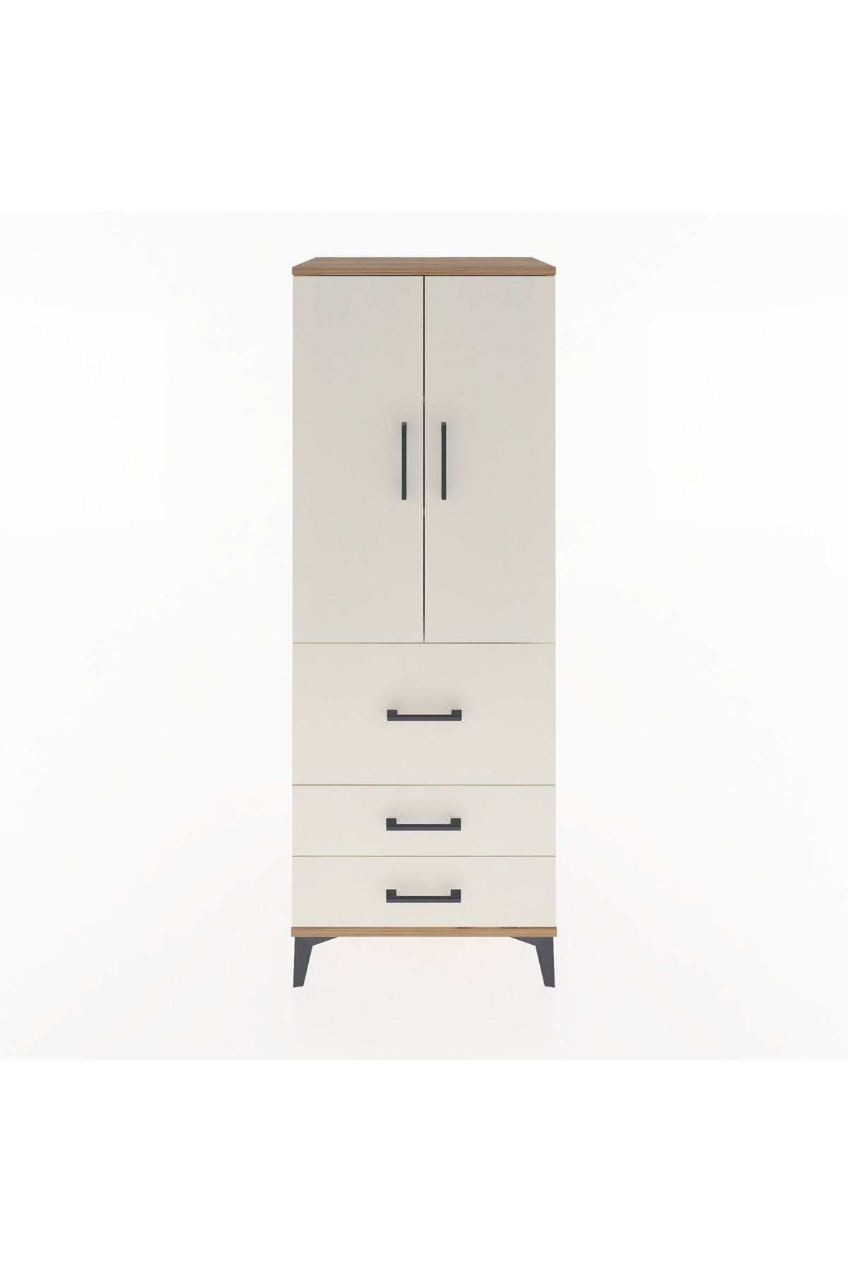 Hyperion Dolap 3 Raflı 3 Çekmeceli 2 Kapaklı 60x44x163 Çam-Aytaşı