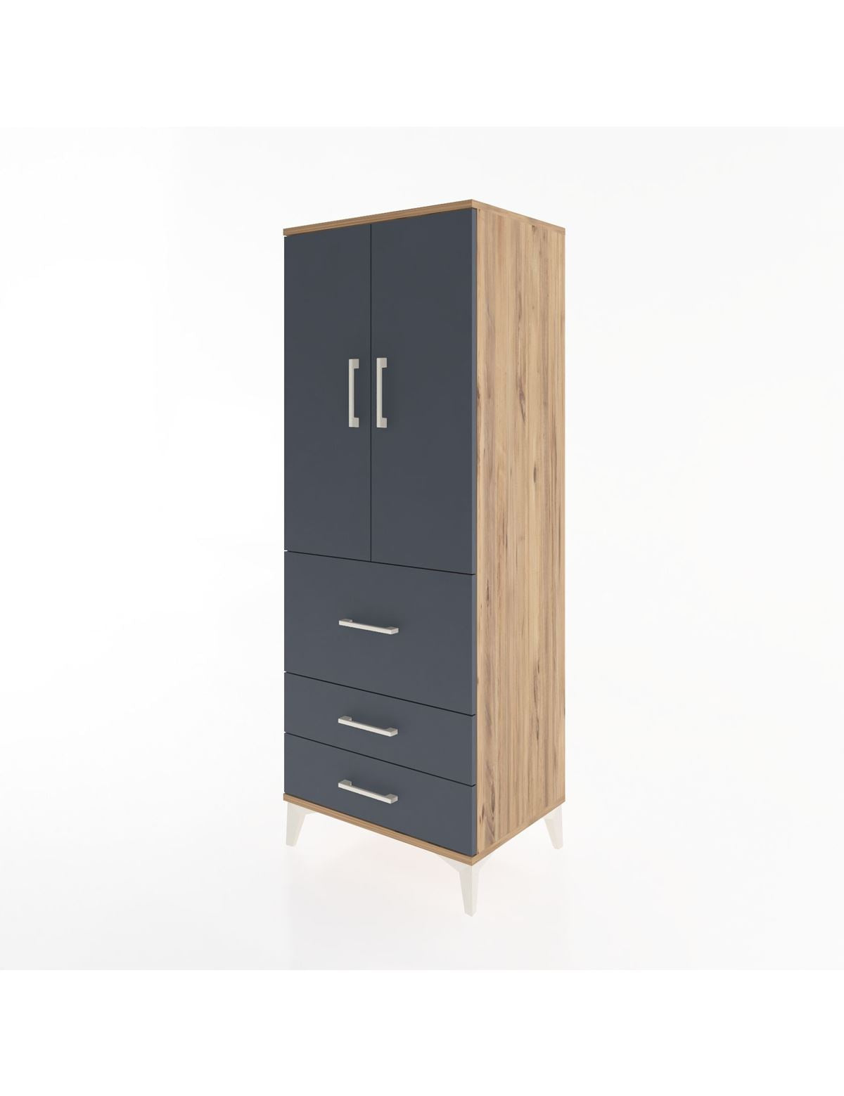 Hyperion Dolap 3 Raflı 3 Çekmeceli 2 Kapaklı 60x44x163 - S53M027V8B